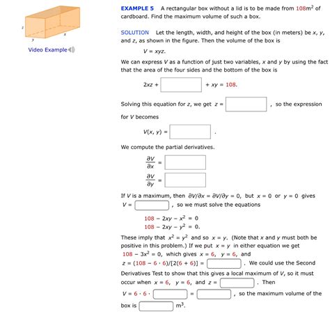 Solved Example 5 A Rectangular Box Without A Lid Is To Be