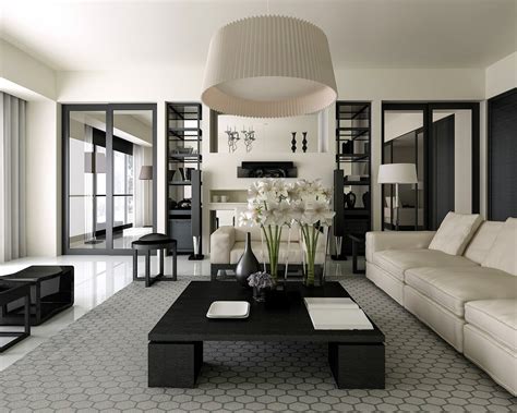 Black And White Interior Design Living Room Living Room Modern