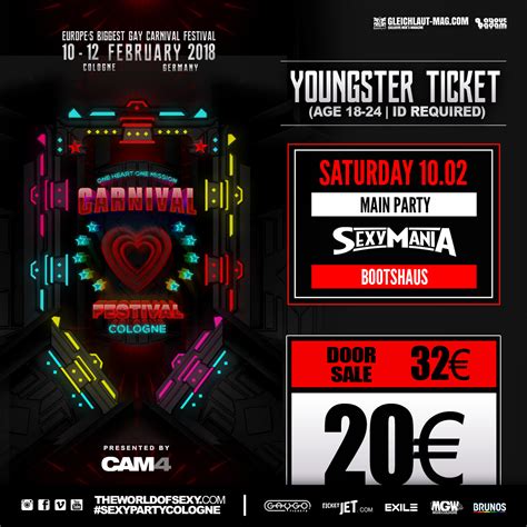 Carnival Youngster Ticket On Sale Sexy Party Cologne