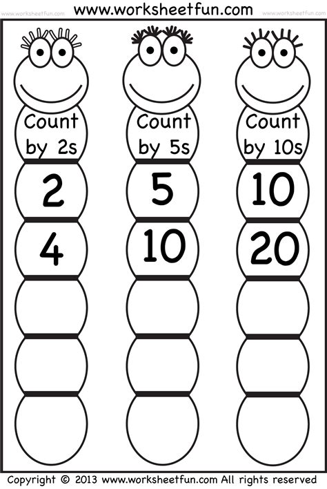 skip counting by 2 5 and 10 worksheet free printable