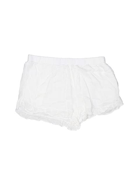 Unbranded 100 Rayon Solid White Shorts Size M 80 Off Shorts