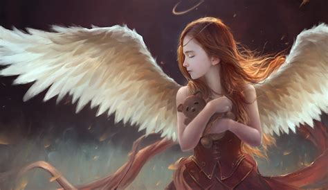 Download Teddy Bear Wings Child Fantasy Angel Hd Wallpaper By Dương Thế