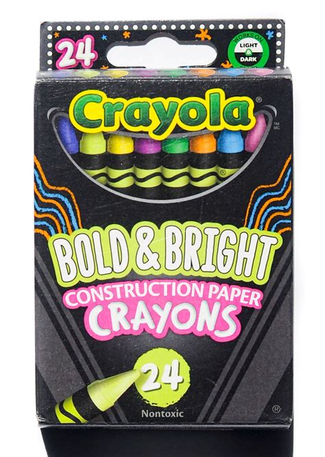 Crayola 24 Bold And Bright Construction Paper Crayons Jennys Crayon