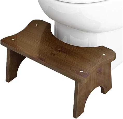 Upgrade Squatting Toilet Stool Non Slip Natural Bamboo Wood Bathroom Foot Stool For Squatting