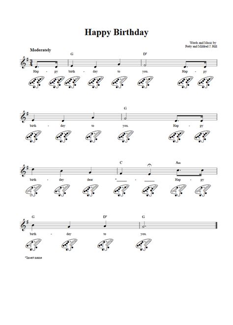 Auld Lang Syne 12 Hole Ocarina Sheet Music And Tab With Chords And