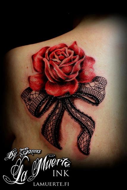 3d Red Rose Tattoo On Back Tattoo Mania