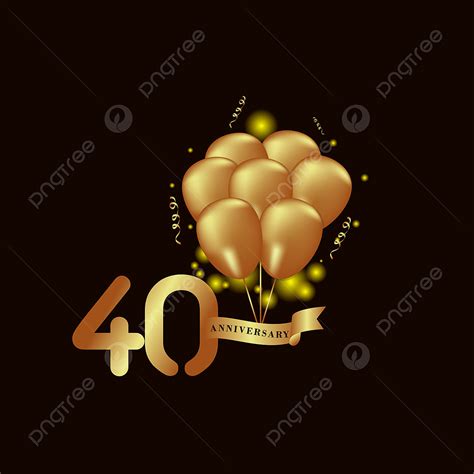 40 Anniversary Vector Hd Png Images 40 Year Anniversary Gold Balloon