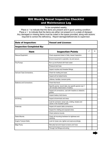 Marine Vessel Inspection Checklist Application For Mo