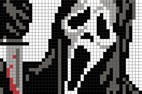 Ghostface Pixel Art Easy Pixel Art Minecraft Pixel Art Pixel Art