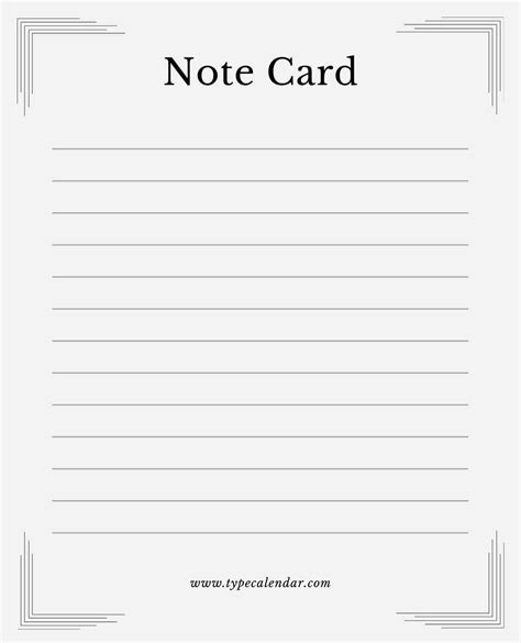 Free Note Card Templates Printable Word Pdf 3x5 4x6 Inches Ideas
