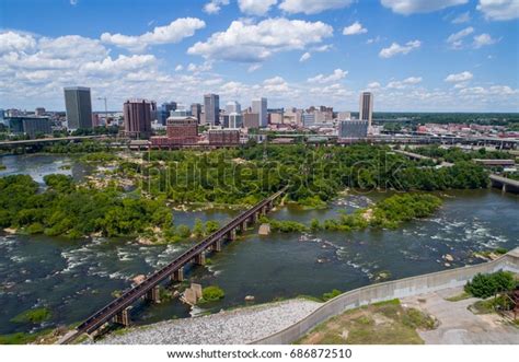 Aerial Drone Photo Downtown Richmond Va Stock Photo Edit Now 686872510