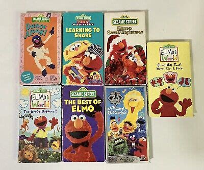 Sesame Street Vhs Lot Of Video Tapes Learning New Adventures Elmo