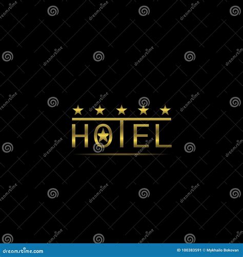Five Stars Hotel Label Stock Vector Illustration Of Golden 100383591