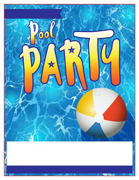 A blank pool party invitation template. Pool Party Flyer Invitation Illustration Stock Vector ...