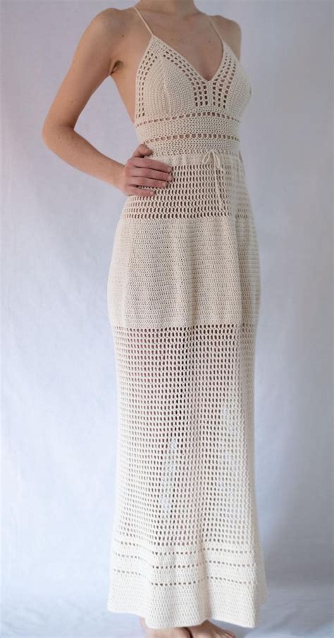 Crochet Maxi Dress Pattern Floor Length Crochet Gown With Etsy