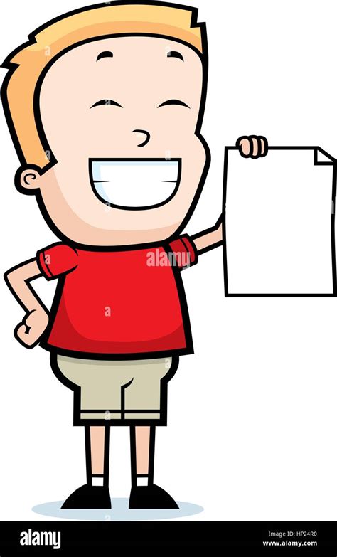 A Happy Cartoon Boy With A Proud Expression Stock Vector Image And Art