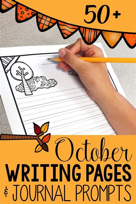 October Writing Pages And Journal Prompts Elementary Writing October