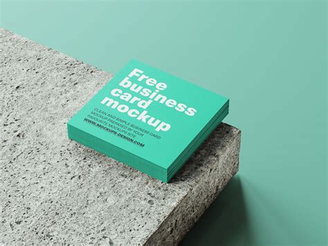 Square Business Card Mockup Mockups Design