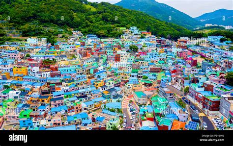 Aerial View Of Gamcheon Culture Village Located In Busan City Of South