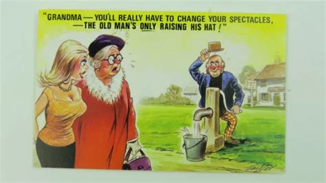 Risque Saucy Bamforth Vintage Comic Postcard Big Boobs Opticians
