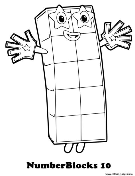 Numberblocks 10 Printable Coloring Page Coloring Pages Fun Photos