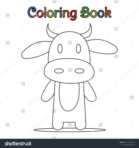 Coloring Book Kid Chibi Cow Stock Vector Royalty Free 1725432007