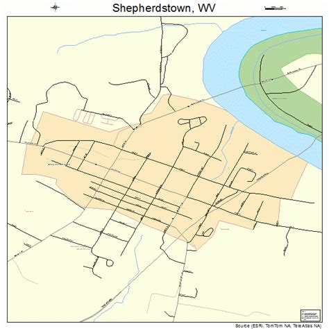 Shepherdstown West Virginia Street And Road Map Wv Atlas