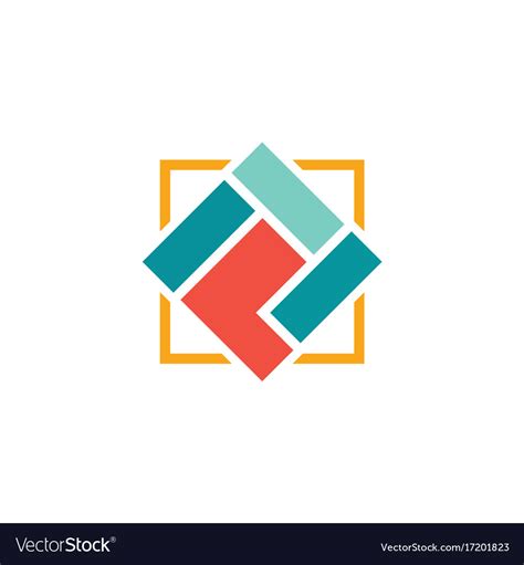 Square Shape Geometry Logo Royalty Free Vector Image