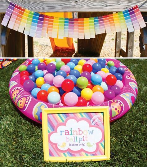 Rainbow Theme Rainbow Party Games 1st Birthday Party Games Birthday