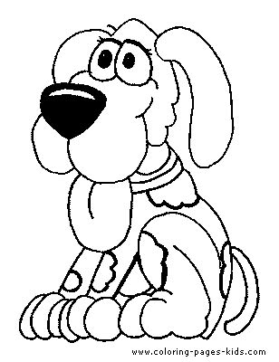 Sitting Dog color page