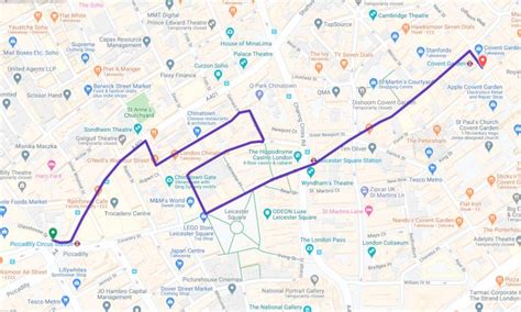Piccadilly Circus To Covent Garden Tour Map Urban Walking Experience