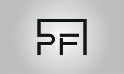 Letter Pf Logo Design Pf Logo With Square Shape In Black Colors Vector