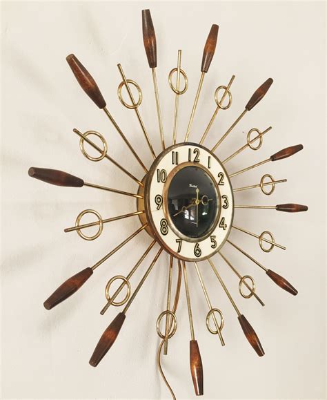 Model 79 Starburst Clock By United Mid Century Clock Clock Wall Clock