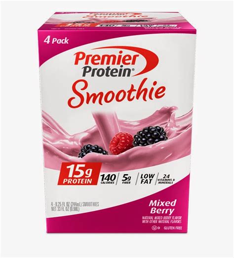 Refreshing modular protein for a fresh flavour with functional nutrition. Premier Protein Mixed Berry Smoothie | The Nutritionist Reviews