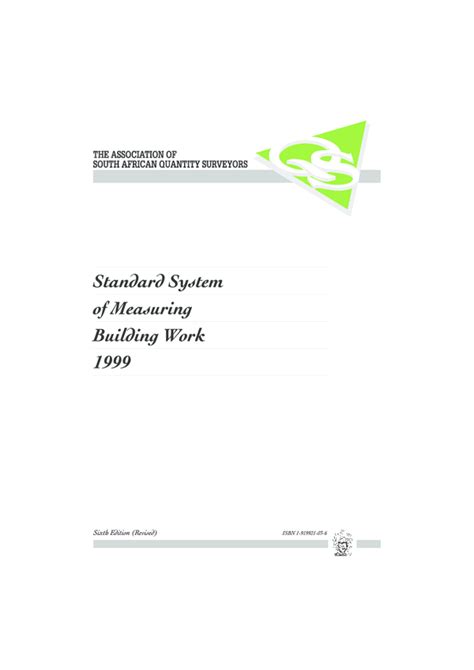 Pdf Standard System Of Measuring Building Work Sixth Edition