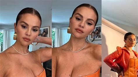 Selena Gomez Oozes Oomph In An Orange Corset Top And Leather Jacket Youtube