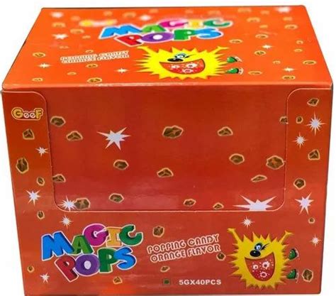 Round Magic Pops Orange Flavor Candy Packaging Size 5g X 40 Pieces At