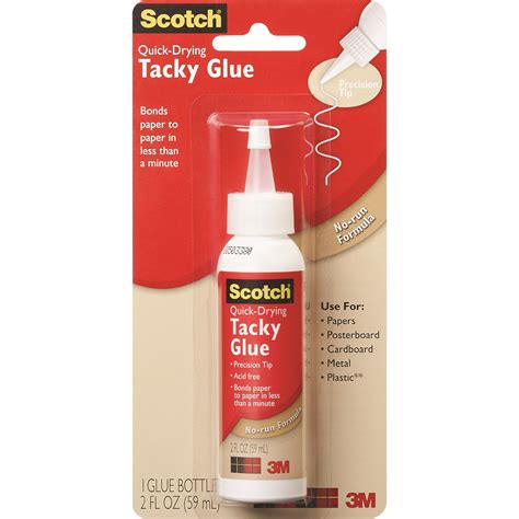 Scotch Mmm6052 Quick Drying Tacky Glue 1 Pack Clear