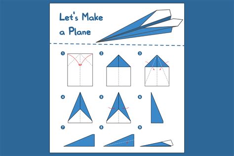 Origami Paper Airplane Instructions Gráfico Por Tradartstudio