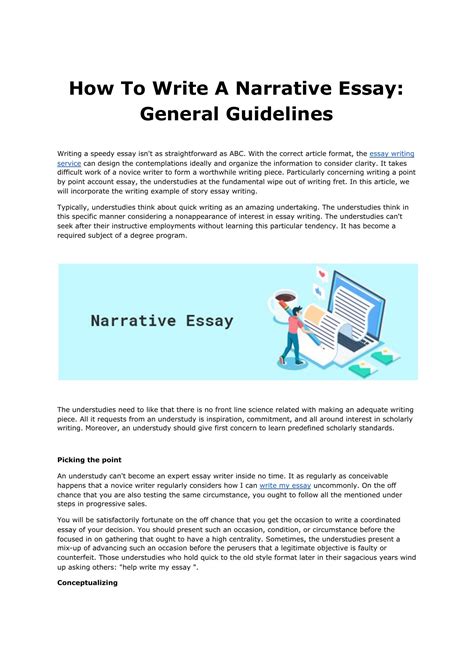 How To Write A Narrative Essay General Guidelines Pdf Docdroid
