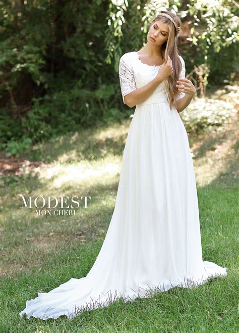 Modest Wedding Dresses | Modest by Mon Cheri | Modest bridal gowns, Modest wedding dresses ...