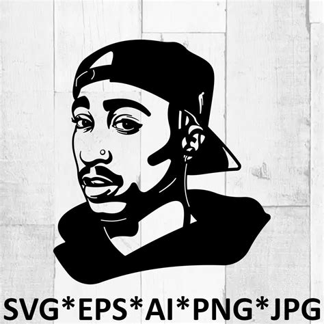 2pac Svg Cutting Files 10 Rapper Digital Clip Art Tupac Etsy