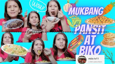 Mukbang Pansit At Biko Grabe Sarap Na Sarap Ako Haha Miiix Tv11 Youtube