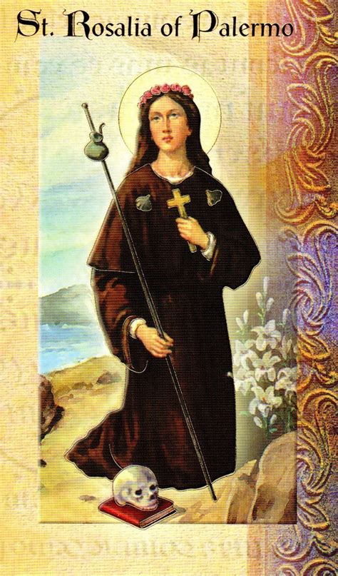 Prayer Card And Biography St Rosalia Of Palermo Cardinal Newman Faith
