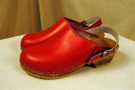 Vintage Red Swedish Clogs Etsy Clogs Swedish Clogs Wood Heel