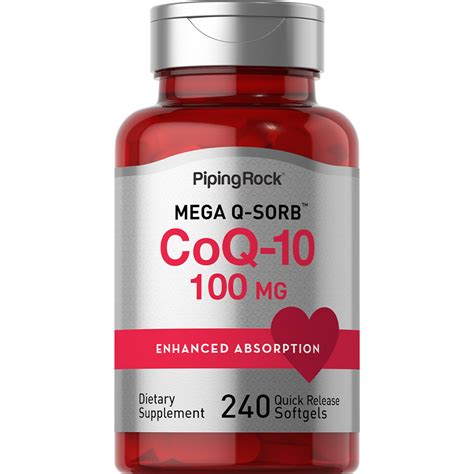 Coq10 100 Mg 240 Quick Release Softgels Pipingrock Health Products