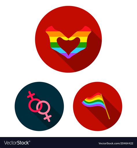 Gay And Lesbian Flat Icons In Set Collection Vector Image