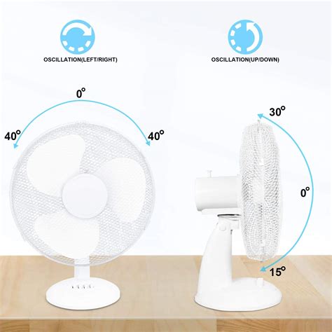Simple Deluxe 1216 Inch Oscillating Table Fan 3 Speed Ideal For Home