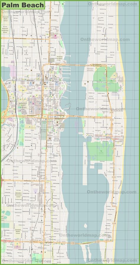 Large Detailed Map Of Palm Beach