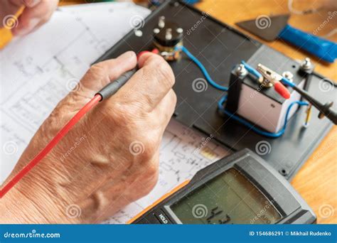 Process Of Making Electrical Measurements With Multimeter Testing The